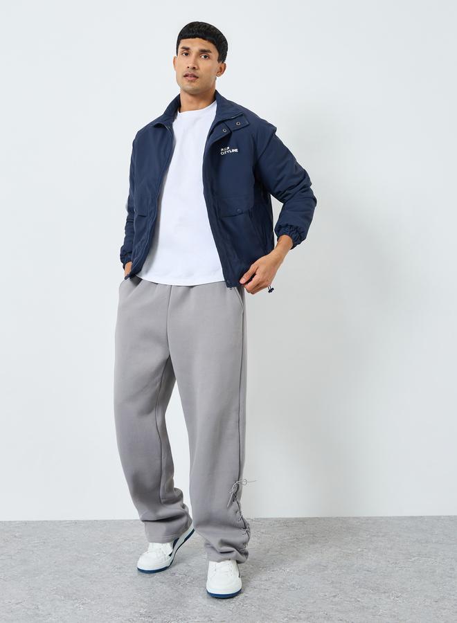 Styli Men Navy Solid Zip-Up Regular Jacket - Image 2